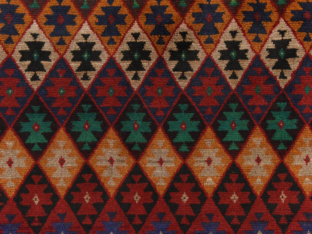 4'1" x 5'9" New Hand Knotted Red Wool Rectangle Oriental Rug - MOA10278780