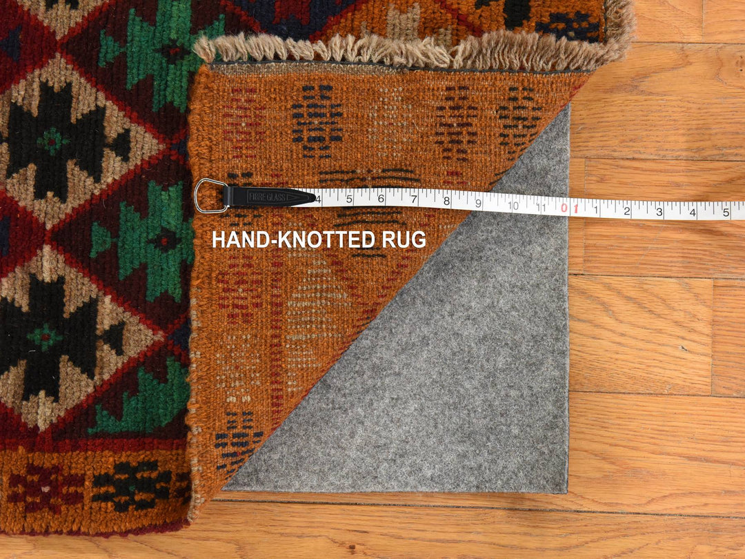 4'1" x 5'9" New Hand Knotted Red Wool Rectangle Oriental Rug - MOA10278780