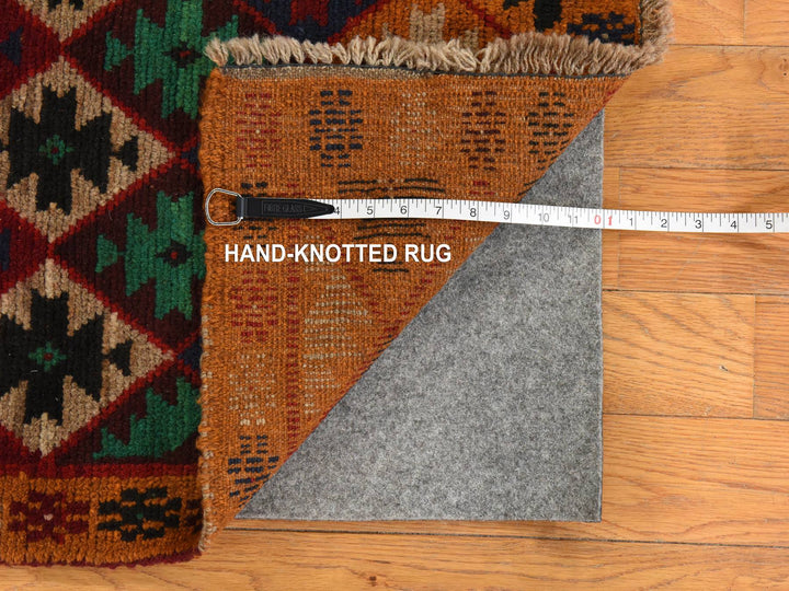 4'1" x 5'9" New Hand Knotted Red Wool Rectangle Oriental Rug - MOA10278780