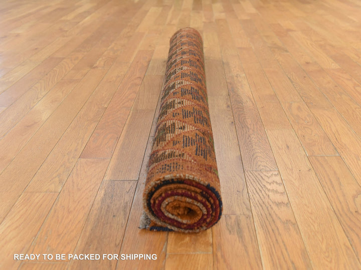 4'1" x 5'9" New Hand Knotted Red Wool Rectangle Oriental Rug - MOA10278780