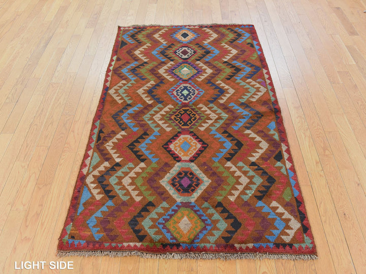 3'9" x 6'0" New Hand Knotted Brown Wool Rectangle Oriental Rug - MOA10278782