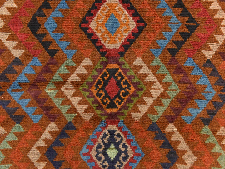 3'9" x 6'0" New Hand Knotted Brown Wool Rectangle Oriental Rug - MOA10278782