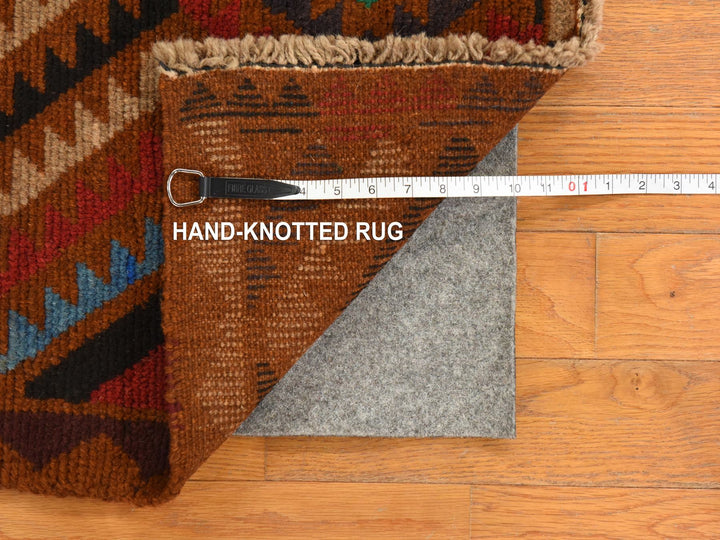 3'7" x 6'1" New Hand Knotted Brown Wool Rectangle Oriental Rug - MOA10278784