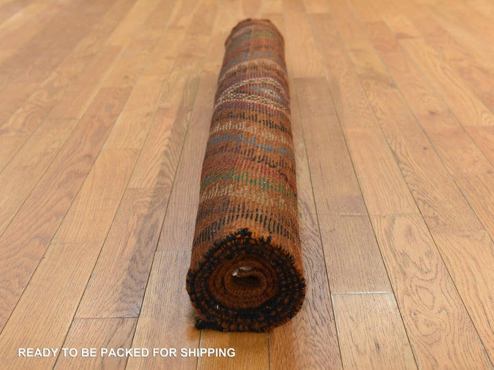 3'7" x 6'1" New Hand Knotted Brown Wool Rectangle Oriental Rug - MOA10278784