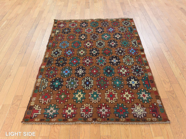 4'1" x 6'1" New Hand Knotted Brown Wool Rectangle Oriental Rug - MOA10278785
