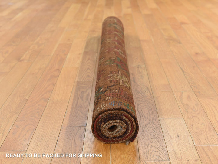 4'1" x 6'1" New Hand Knotted Brown Wool Rectangle Oriental Rug - MOA10278785