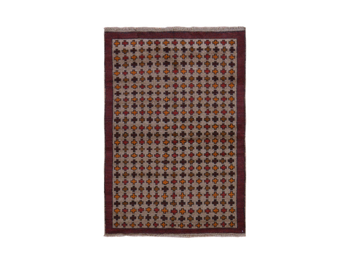 4'0" x 5'8" New Hand Knotted Beige Wool Rectangle Oriental Rug - MOA10278787