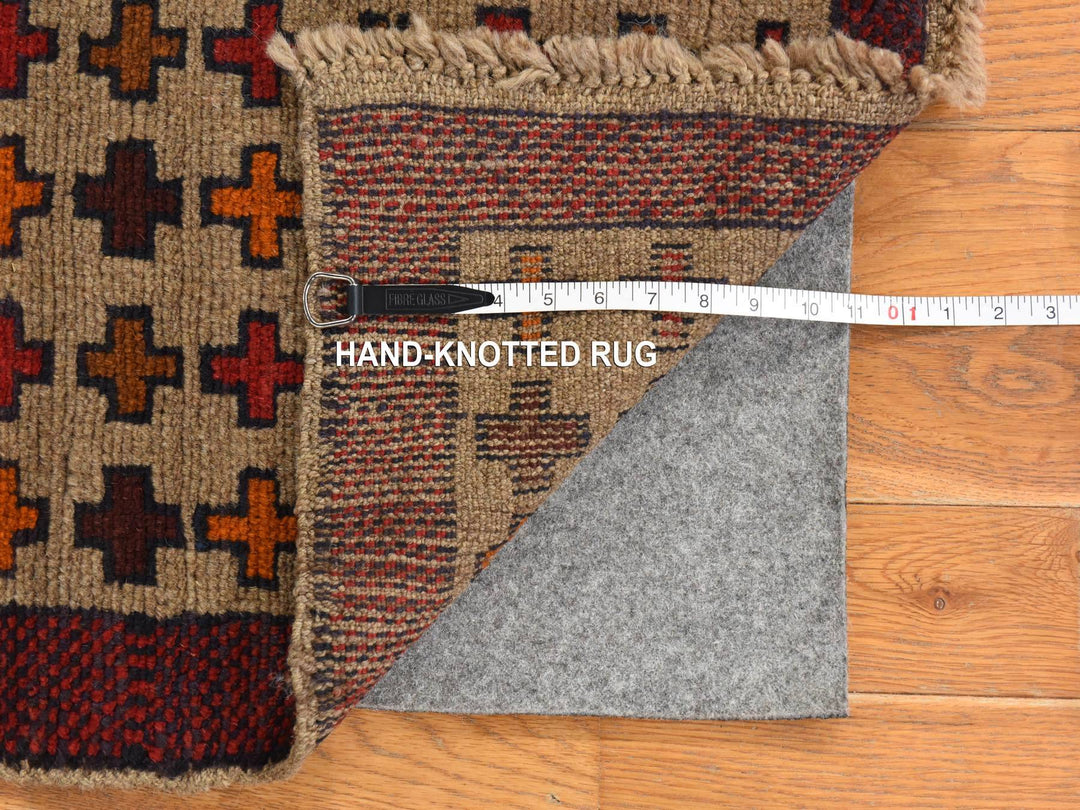 4'0" x 5'8" New Hand Knotted Beige Wool Rectangle Oriental Rug - MOA10278787