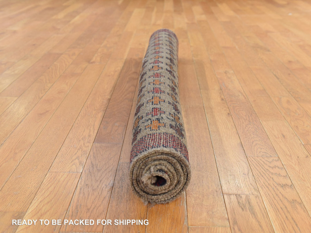 4'0" x 5'8" New Hand Knotted Beige Wool Rectangle Oriental Rug - MOA10278787