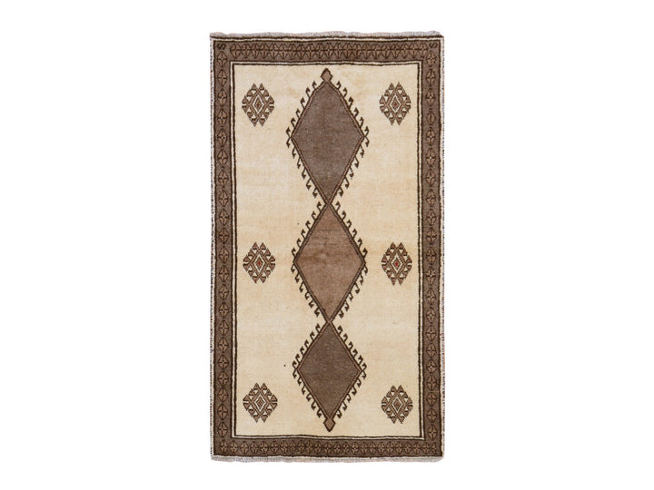 3'5" x 6'4" New Hand Knotted Ivory Wool Rectangle Oriental Rug - MOA10278788
