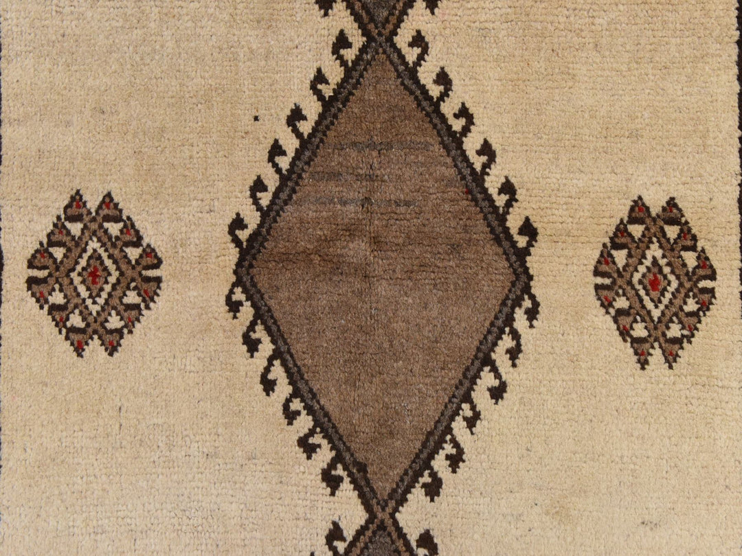 3'5" x 6'4" New Hand Knotted Ivory Wool Rectangle Oriental Rug - MOA10278788