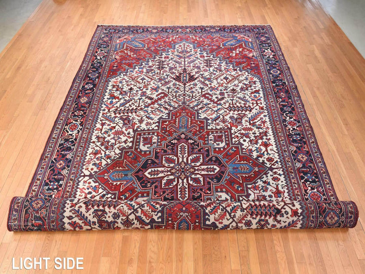 10'10" x 19'3" Vintage Hand Knotted Ivory Wool Rectangle Oriental Rug - MOA10278789