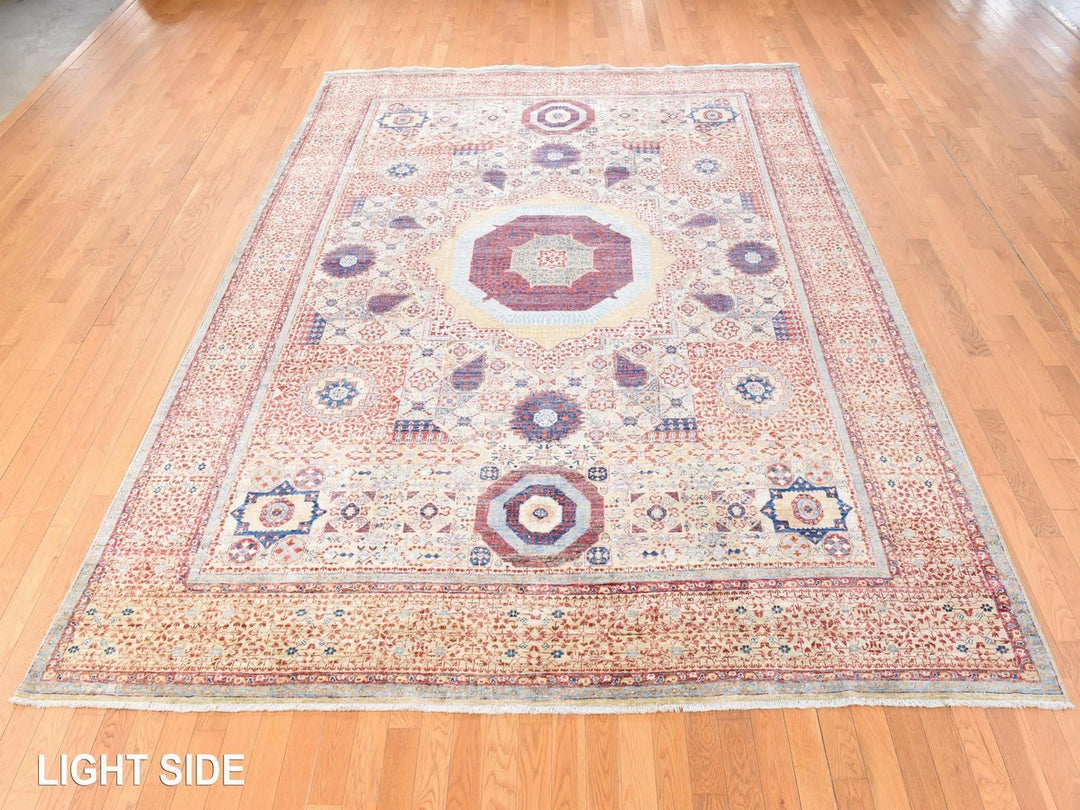 9'0" x 12'0" New Hand Knotted Yellow Wool Rectangle Oriental Rug - MOA10278790