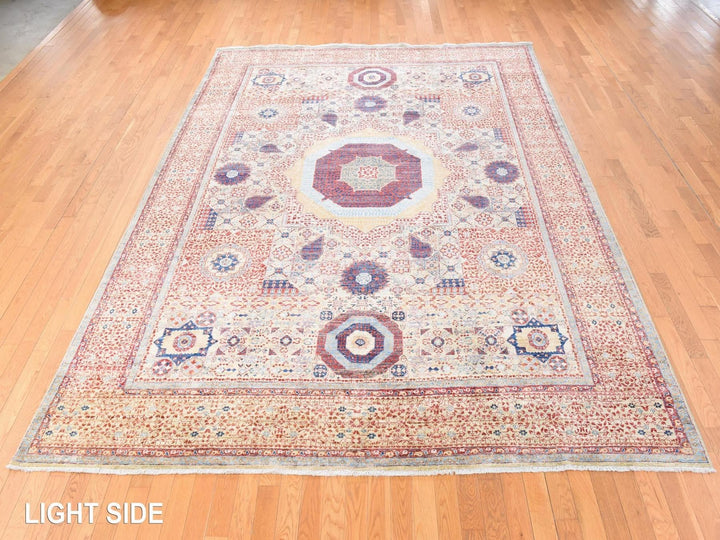 9'0" x 12'0" New Hand Knotted Yellow Wool Rectangle Oriental Rug - MOA10278790