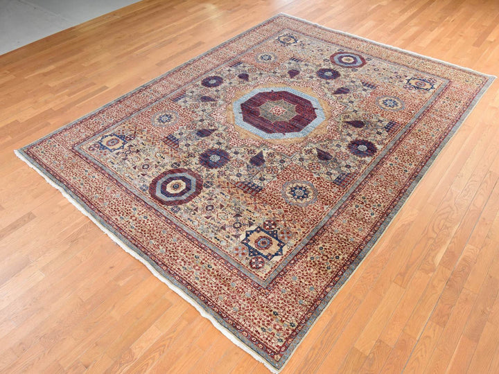 9'0" x 12'0" New Hand Knotted Yellow Wool Rectangle Oriental Rug - MOA10278790