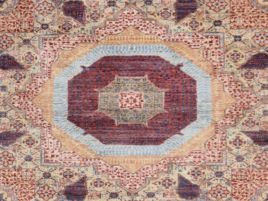 9'0" x 12'0" New Hand Knotted Yellow Wool Rectangle Oriental Rug - MOA10278790