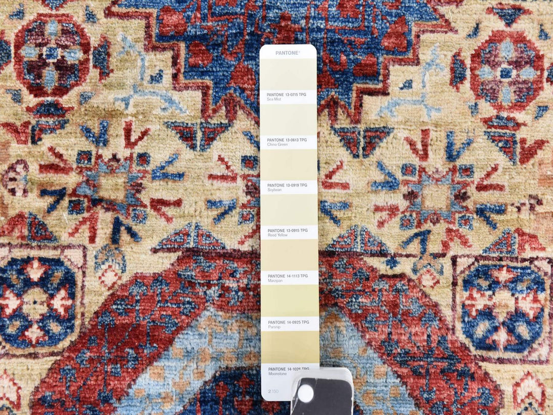 9'0" x 12'0" New Hand Knotted Yellow Wool Rectangle Oriental Rug - MOA10278790