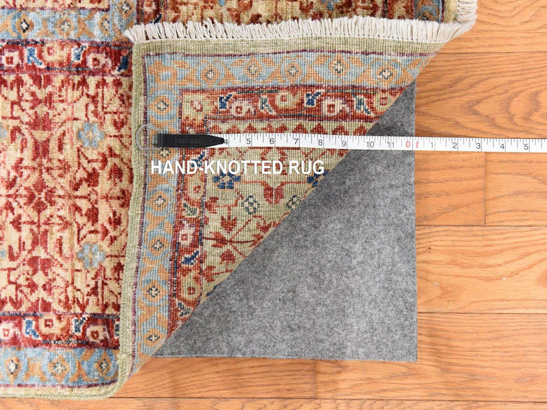 9'0" x 12'0" New Hand Knotted Yellow Wool Rectangle Oriental Rug - MOA10278790