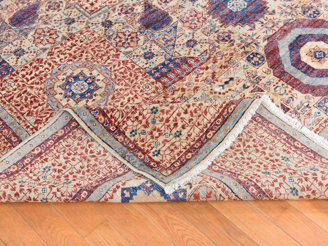 9'0" x 12'0" New Hand Knotted Yellow Wool Rectangle Oriental Rug - MOA10278790