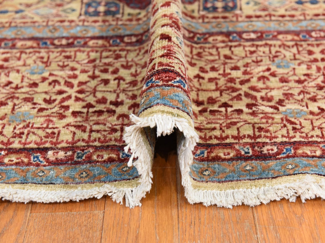 9'0" x 12'0" New Hand Knotted Yellow Wool Rectangle Oriental Rug - MOA10278790