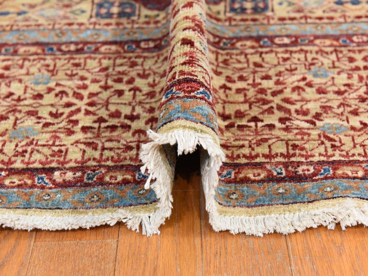 9'0" x 12'0" New Hand Knotted Yellow Wool Rectangle Oriental Rug - MOA10278790