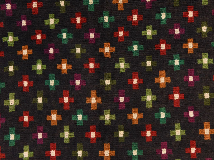 4'3" x 6'0" New Hand Knotted Black Wool Rectangle Oriental Rug - MOA10278791