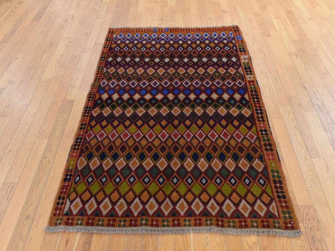 4'3" x 6'0" New Hand Knotted Brown Wool Rectangle Oriental Rug - MOA10278792