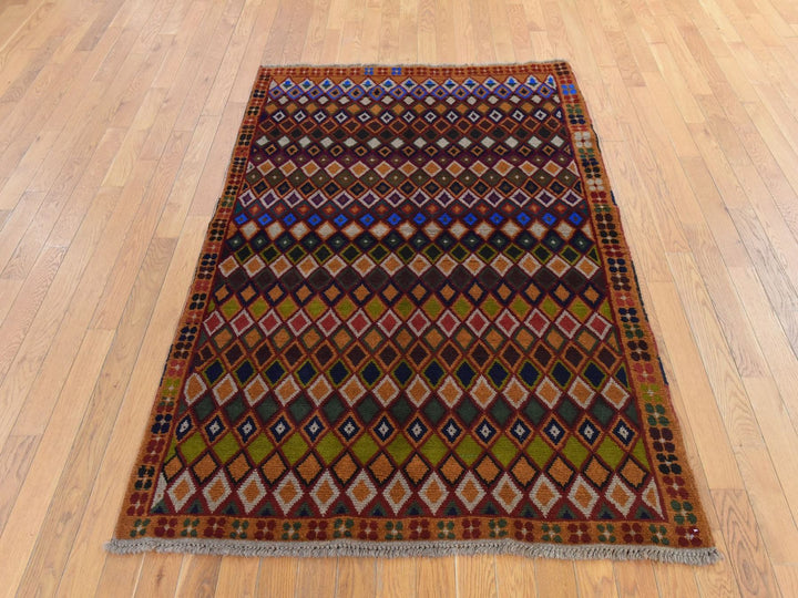 4'3" x 6'0" New Hand Knotted Brown Wool Rectangle Oriental Rug - MOA10278792