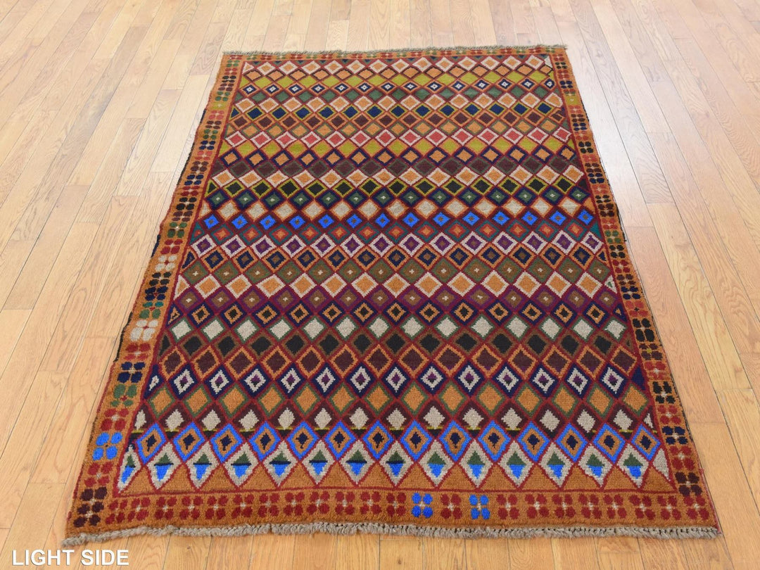 4'3" x 6'0" New Hand Knotted Brown Wool Rectangle Oriental Rug - MOA10278792