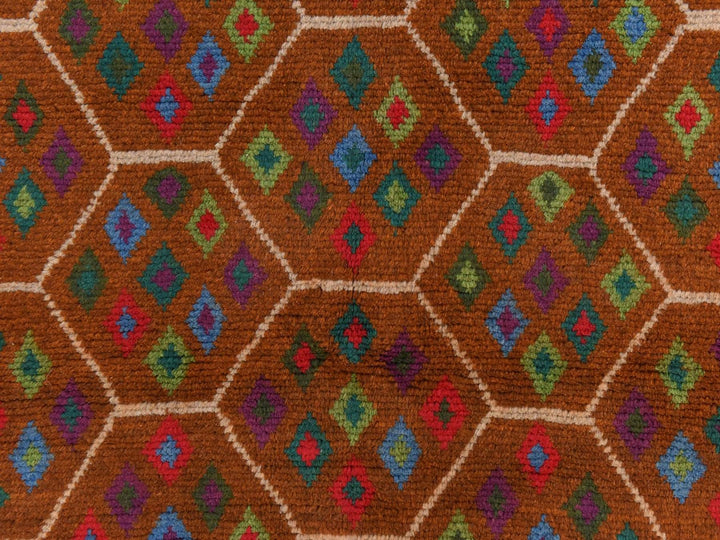 4'0" x 6'0" New Hand Knotted Brown Wool Rectangle Oriental Rug - MOA10278793