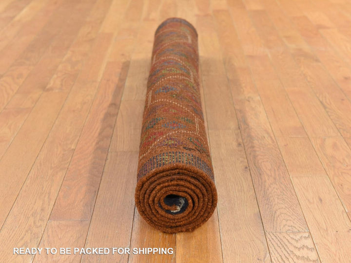 4'0" x 6'0" New Hand Knotted Brown Wool Rectangle Oriental Rug - MOA10278793