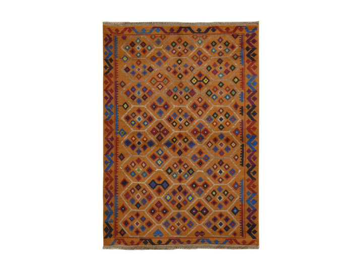 4'0" x 5'10" New Hand Knotted Brown Wool Rectangle Oriental Rug - MOA10278794