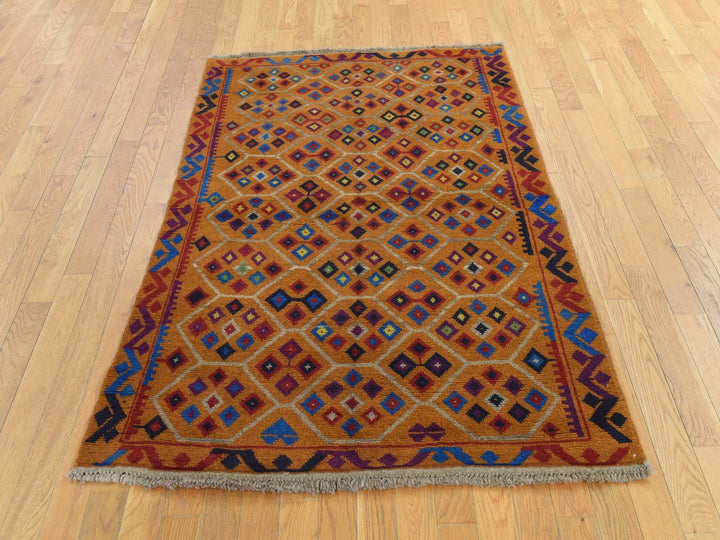 4'0" x 5'10" New Hand Knotted Brown Wool Rectangle Oriental Rug - MOA10278794