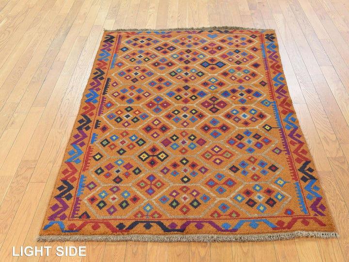 4'0" x 5'10" New Hand Knotted Brown Wool Rectangle Oriental Rug - MOA10278794