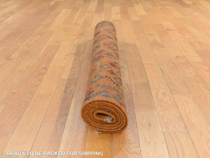 4'0" x 5'10" New Hand Knotted Brown Wool Rectangle Oriental Rug - MOA10278794