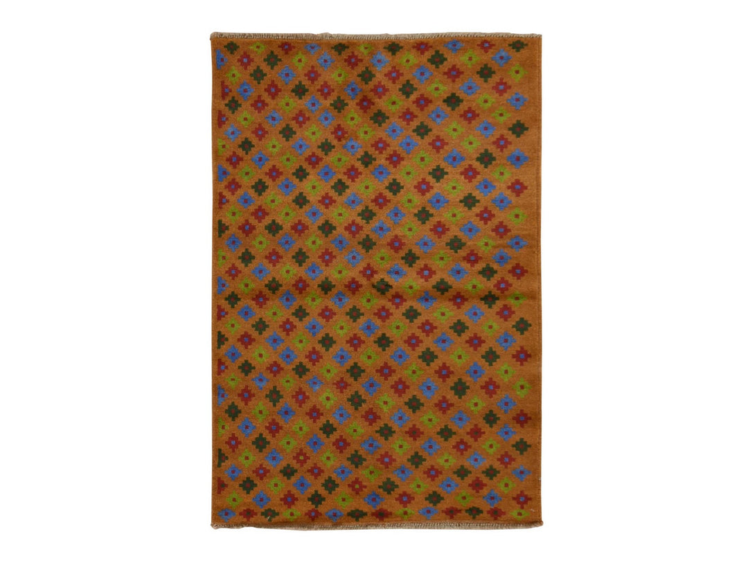4'1" x 6'1" New Hand Knotted Brown Wool Rectangle Oriental Rug - MOA10278796