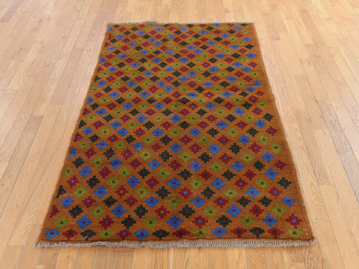 4'1" x 6'1" New Hand Knotted Brown Wool Rectangle Oriental Rug - MOA10278796