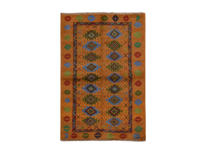 4'0" x 6'1" New Hand Knotted Brown Wool Rectangle Oriental Rug - MOA10278797