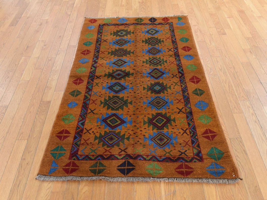 4'0" x 6'1" New Hand Knotted Brown Wool Rectangle Oriental Rug - MOA10278797