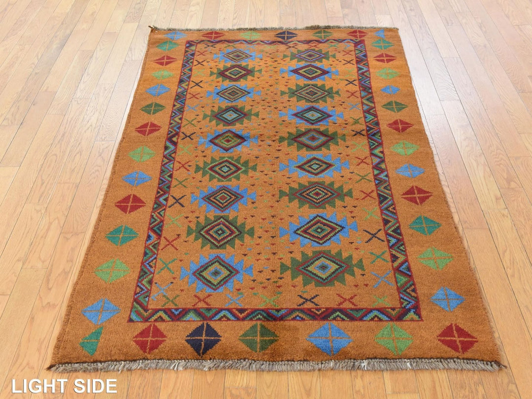 4'0" x 6'1" New Hand Knotted Brown Wool Rectangle Oriental Rug - MOA10278797