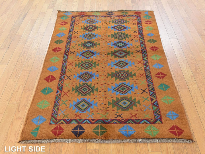 4'0" x 6'1" New Hand Knotted Brown Wool Rectangle Oriental Rug - MOA10278797