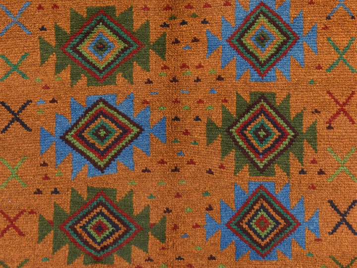 4'0" x 6'1" New Hand Knotted Brown Wool Rectangle Oriental Rug - MOA10278797