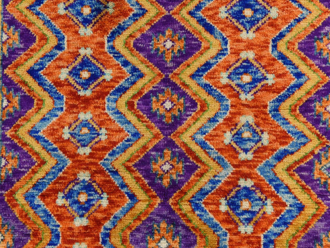 4'0" x 5'10" New Hand Knotted Orange Wool Rectangle Oriental Rug - MOA10278798