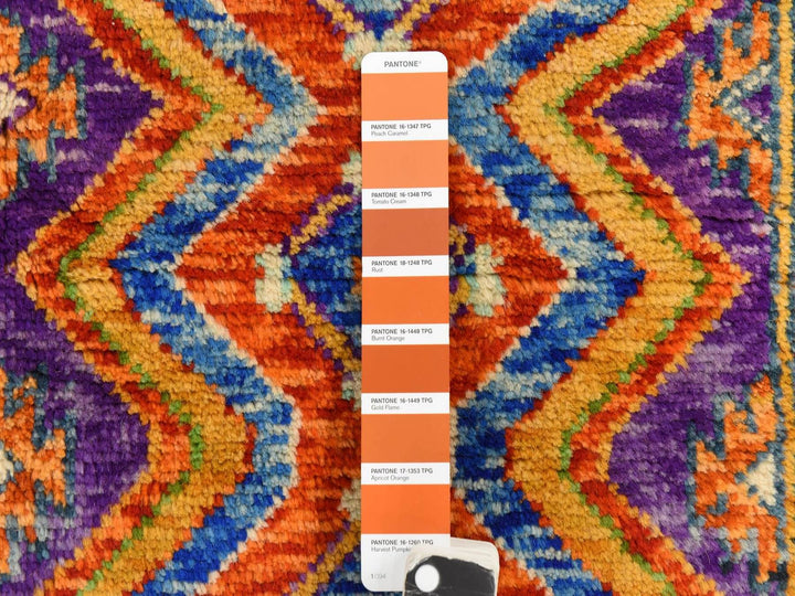 4'0" x 5'10" New Hand Knotted Orange Wool Rectangle Oriental Rug - MOA10278798