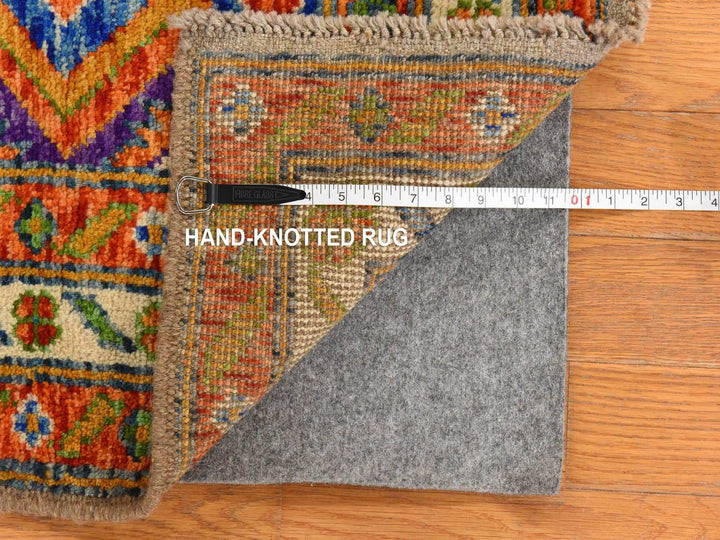 4'0" x 5'10" New Hand Knotted Orange Wool Rectangle Oriental Rug - MOA10278798