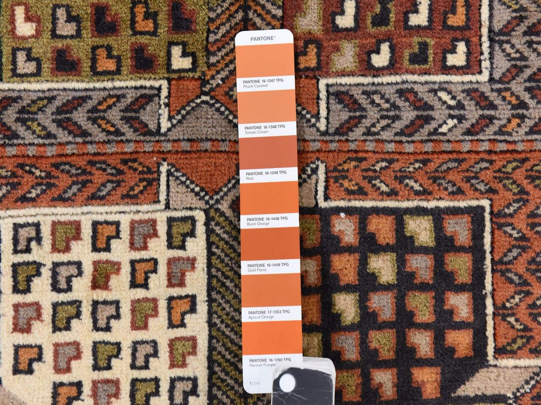 4'0" x 5'10" Vintage Hand Knotted Brown Wool Rectangle Oriental Rug - MOA10278799