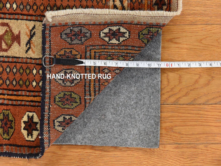 4'0" x 5'10" Vintage Hand Knotted Brown Wool Rectangle Oriental Rug - MOA10278799