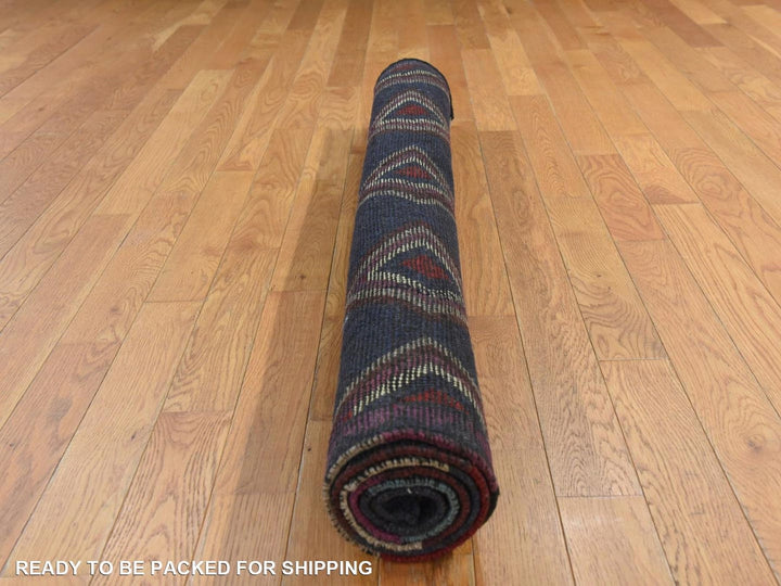 4'2" x 5'7" New Hand Knotted Blue Wool Rectangle Oriental Rug - MOA10278801