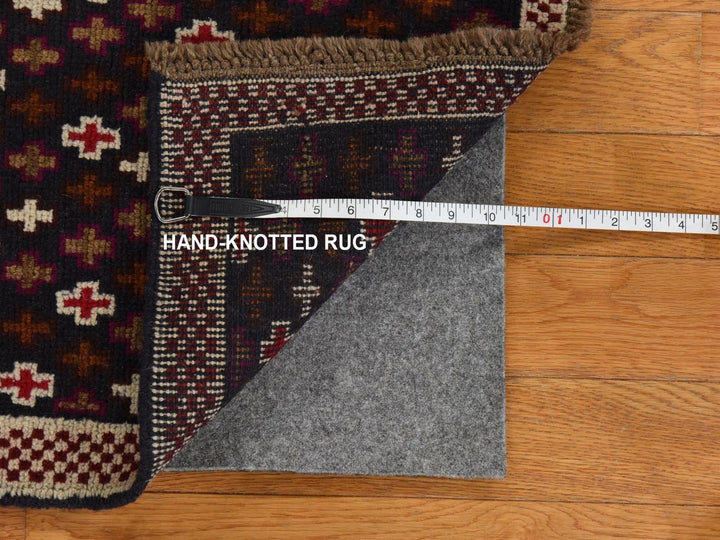 3'4" x 4'6" New Hand Knotted Blue Wool Rectangle Oriental Rug - MOA10278802