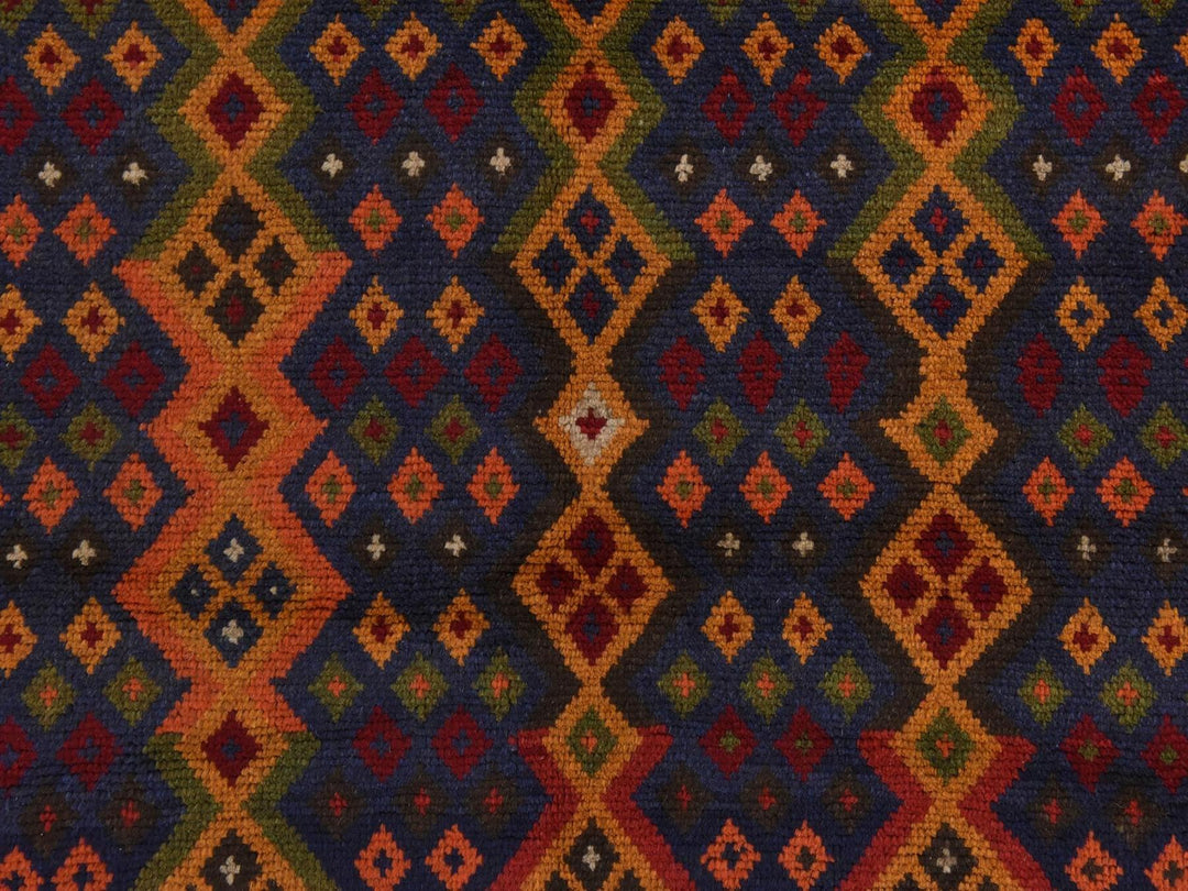 4'1" x 5'8" New Hand Knotted Blue Wool Rectangle Oriental Rug - MOA10278803
